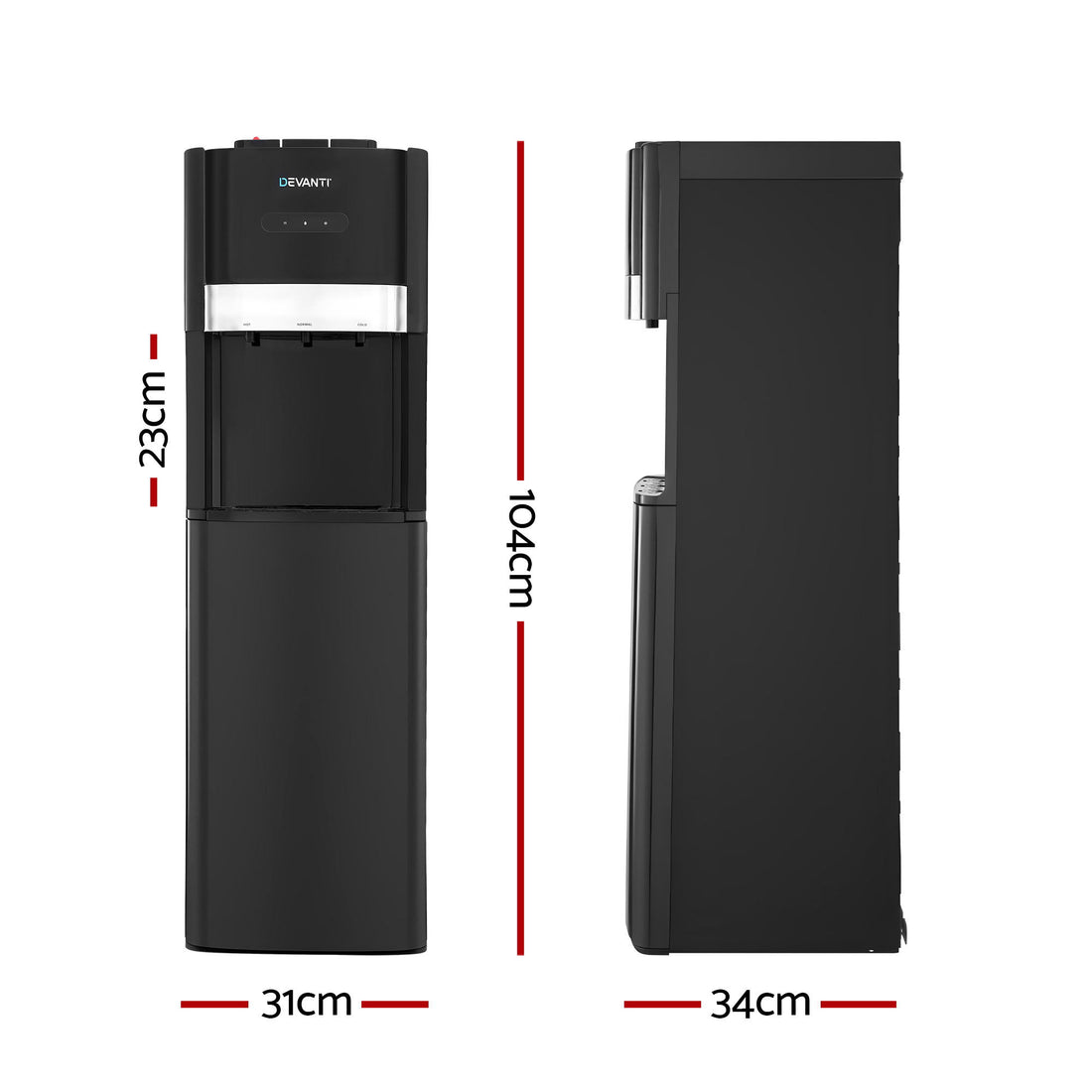 Devanti 3 Taps Water Cooler Dispenser Bottom Loading Dispenser Chiller Filter Purifier-Appliances > Kitchen Appliances > Water Dispensers-PEROZ Accessories