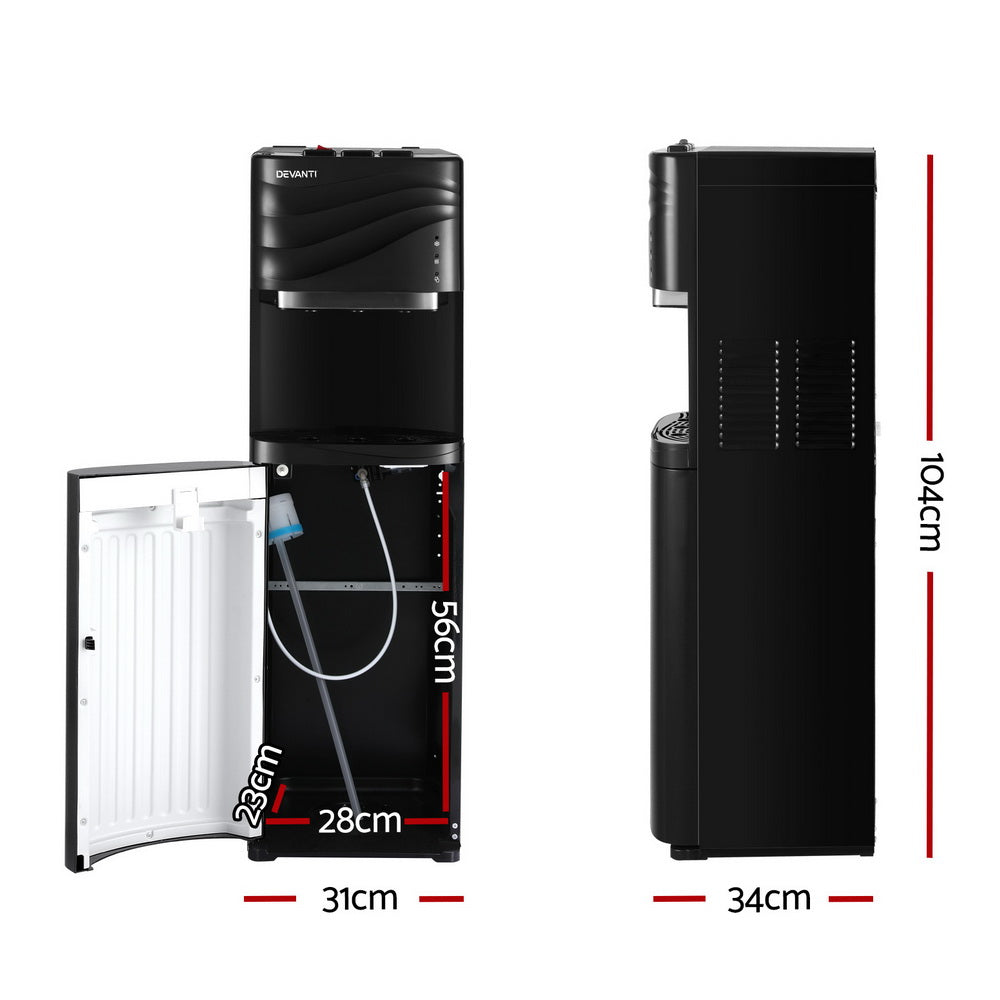 Devanti Water Cooler Dispenser Bottom Load Black-Appliances &gt; Kitchen Appliances &gt; Water Dispensers-PEROZ Accessories