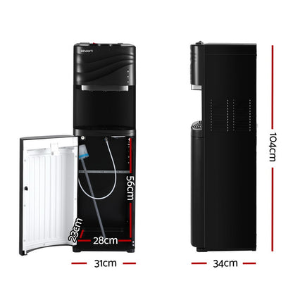 Devanti Water Cooler Dispenser Bottom Load Black-Appliances &gt; Kitchen Appliances &gt; Water Dispensers-PEROZ Accessories