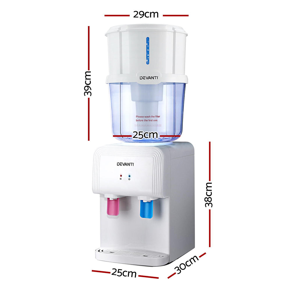 Devanti Water Cooler Dispenser Bench Top White-Appliances &gt; Kitchen Appliances-PEROZ Accessories