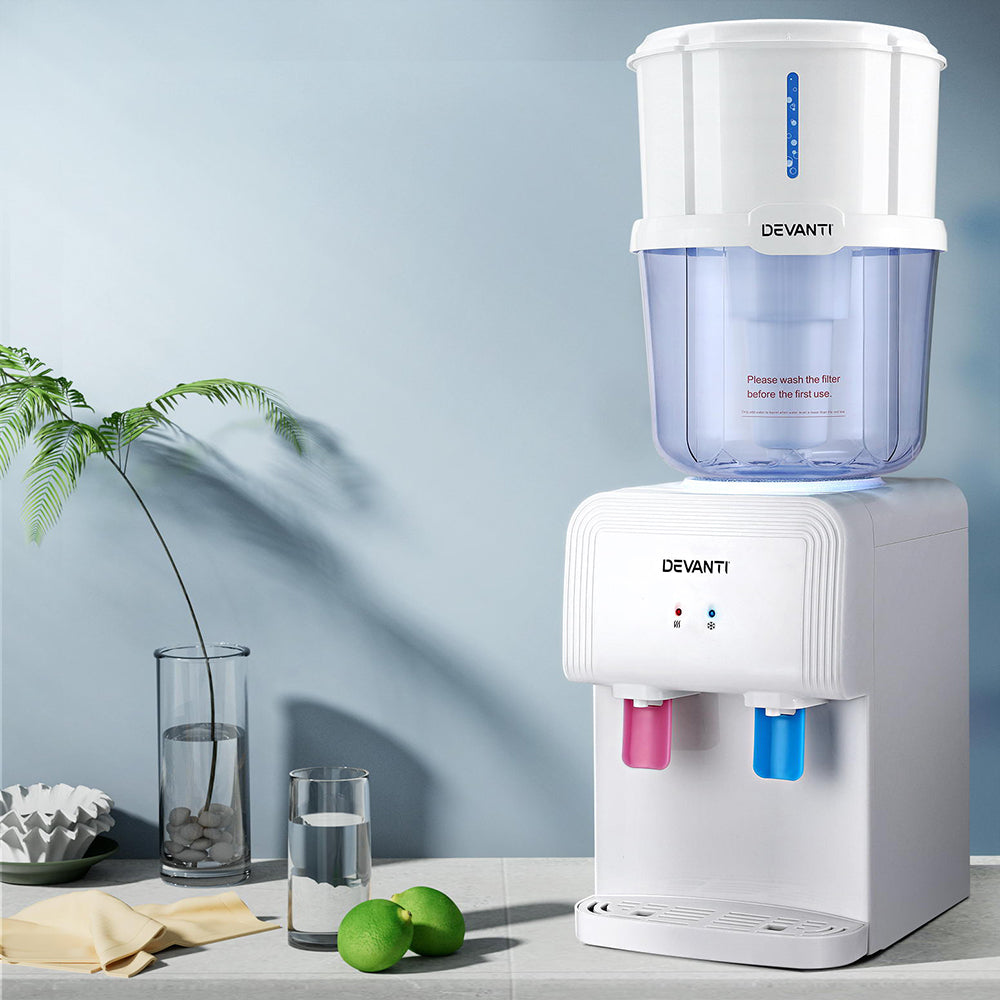 Devanti Water Cooler Dispenser Bench Top White-Appliances &gt; Kitchen Appliances-PEROZ Accessories