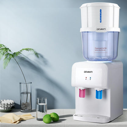 Devanti Water Cooler Dispenser Bench Top White-Appliances &gt; Kitchen Appliances-PEROZ Accessories