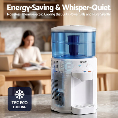Devanti 5L Bench Top Water Cooler Dispenser with Filter 2 Taps Countertop Water Purifier-Appliances > Kitchen Appliances > Water Dispensers-PEROZ Accessories
