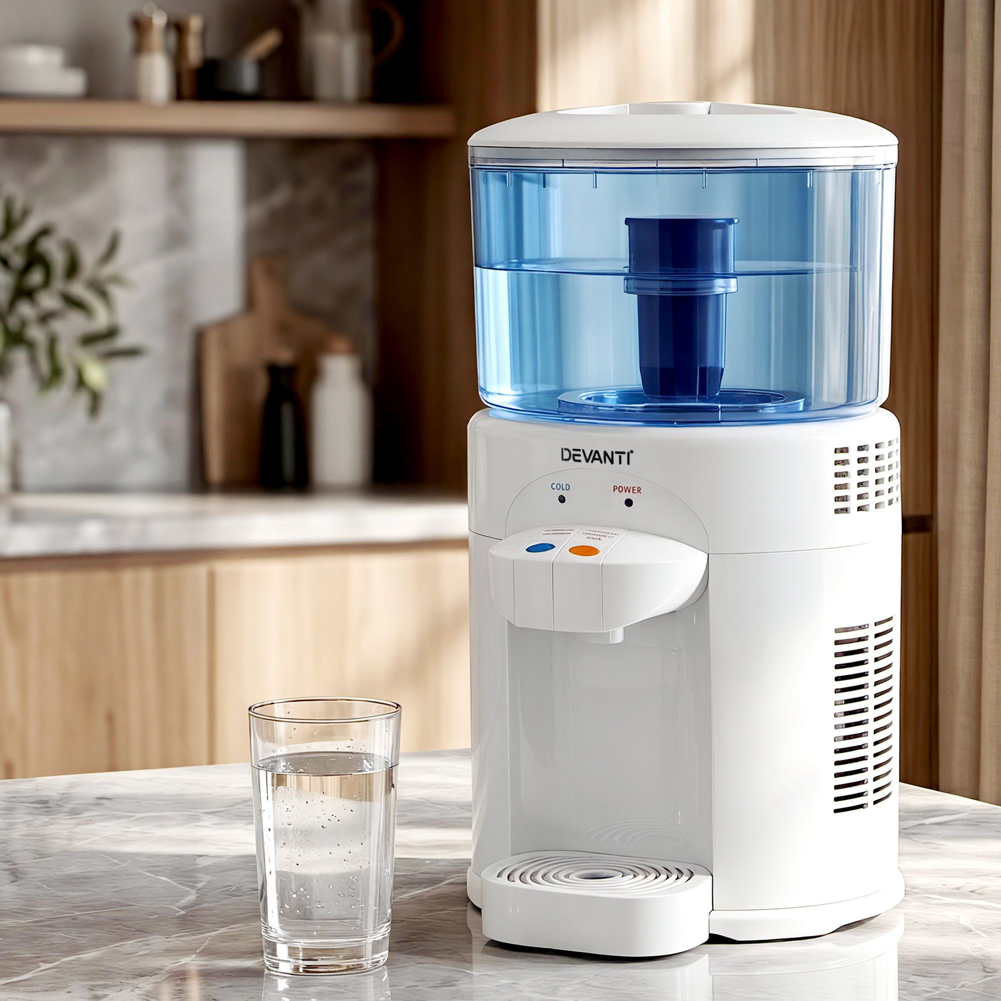 Devanti 5L Bench Top Water Cooler Dispenser with Filter 2 Taps Countertop Water Purifier-Appliances > Kitchen Appliances > Water Dispensers-PEROZ Accessories