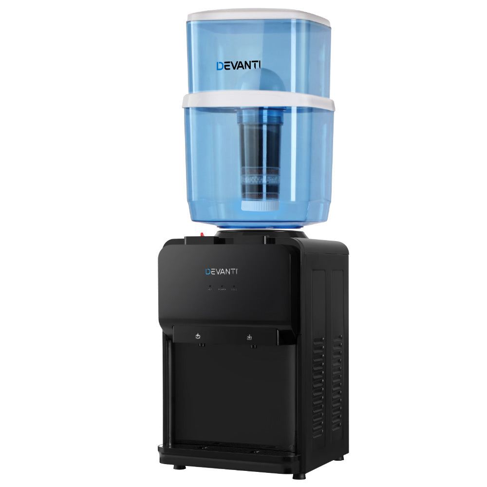 Devanti Water Cooler Dispenser Bench Top 22L Black-Appliances &gt; Kitchen Appliances &gt; Water Dispensers-PEROZ Accessories