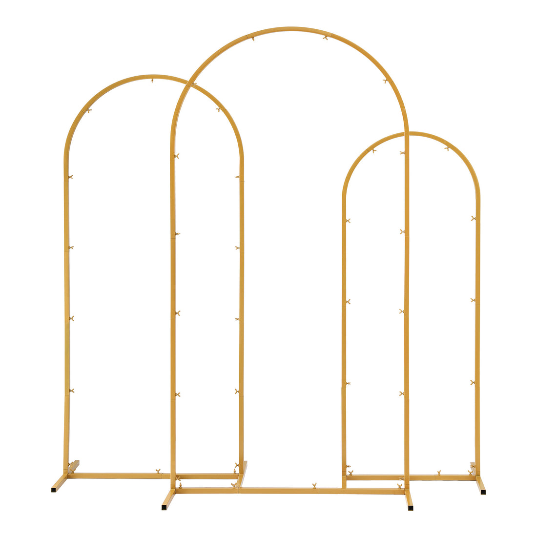 Wedding Arch Backdrop Stand Set of 3 Gold Metal Wedding Arched Frame, Easy to Assemble, Stable Balloon Arch Standfor Wedding, Baby Shower, Party Decoration-Occasions > Wedding Accessories > Other Wedding Decorations-PEROZ Accessories