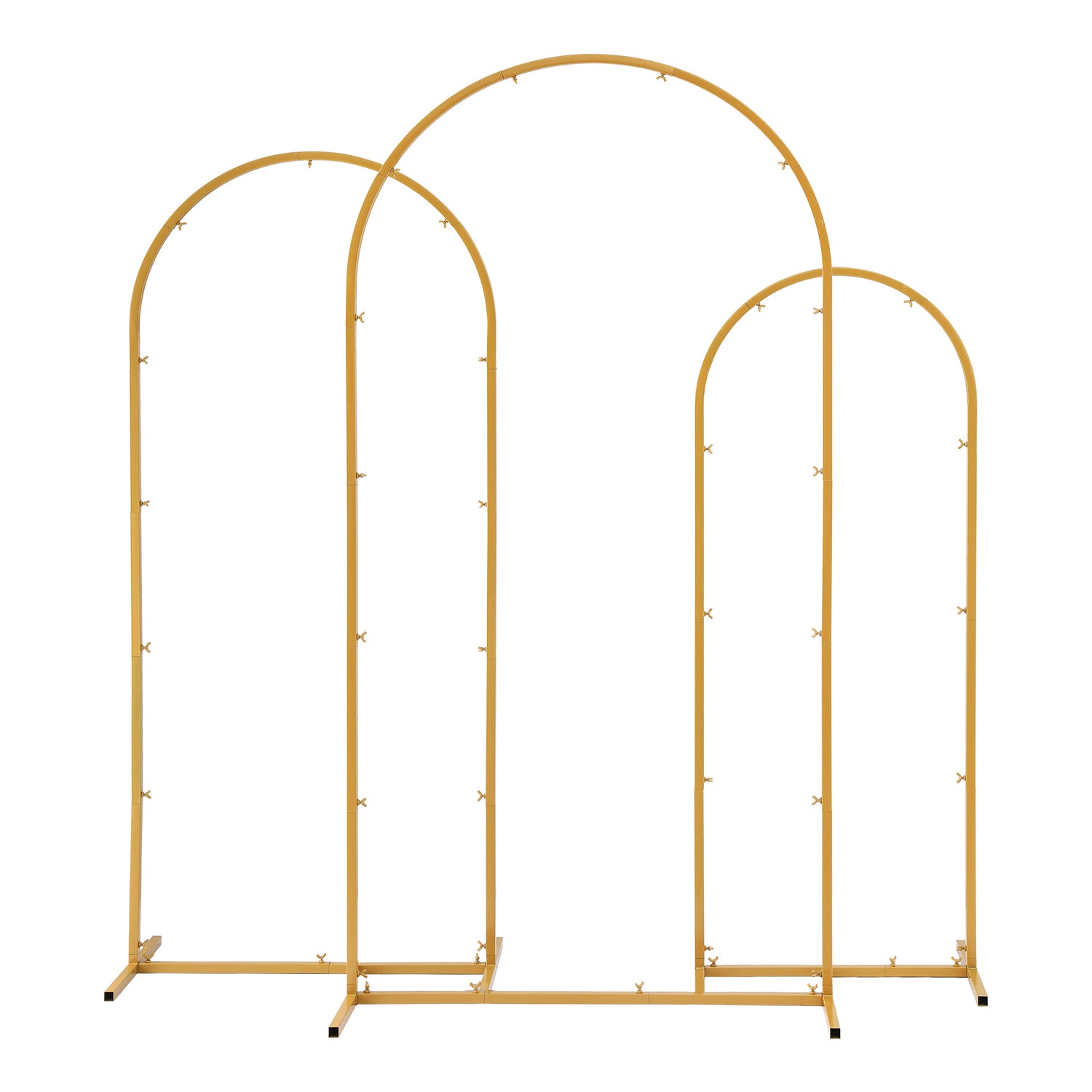 Wedding Arch Backdrop Stand Set of 3 Gold Metal Wedding Arched Frame, Easy to Assemble, Stable Balloon Arch Standfor Wedding, Baby Shower, Party Decoration-Occasions > Wedding Accessories > Other Wedding Decorations-PEROZ Accessories