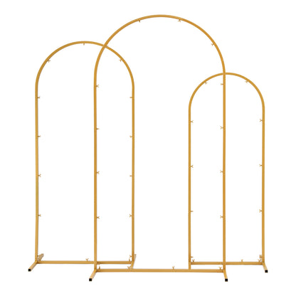 Wedding Arch Backdrop Stand Set of 3 Gold Metal Wedding Arched Frame, Easy to Assemble, Stable Balloon Arch Standfor Wedding, Baby Shower, Party Decoration-Occasions > Wedding Accessories > Other Wedding Decorations-PEROZ Accessories