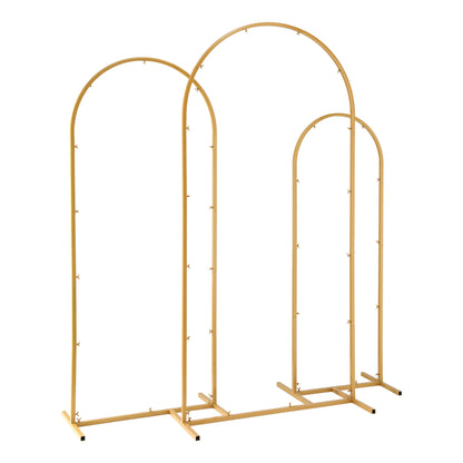 Wedding Arch Backdrop Stand Set of 3 Gold Metal Wedding Arched Frame, Easy to Assemble, Stable Balloon Arch Standfor Wedding, Baby Shower, Party Decoration-Occasions > Wedding Accessories > Other Wedding Decorations-PEROZ Accessories