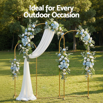 Wedding Arch Backdrop Stand Set of 3 Gold Metal Wedding Arched Frame, Easy to Assemble, Stable Balloon Arch Standfor Wedding, Baby Shower, Party Decoration-Occasions > Wedding Accessories > Other Wedding Decorations-PEROZ Accessories