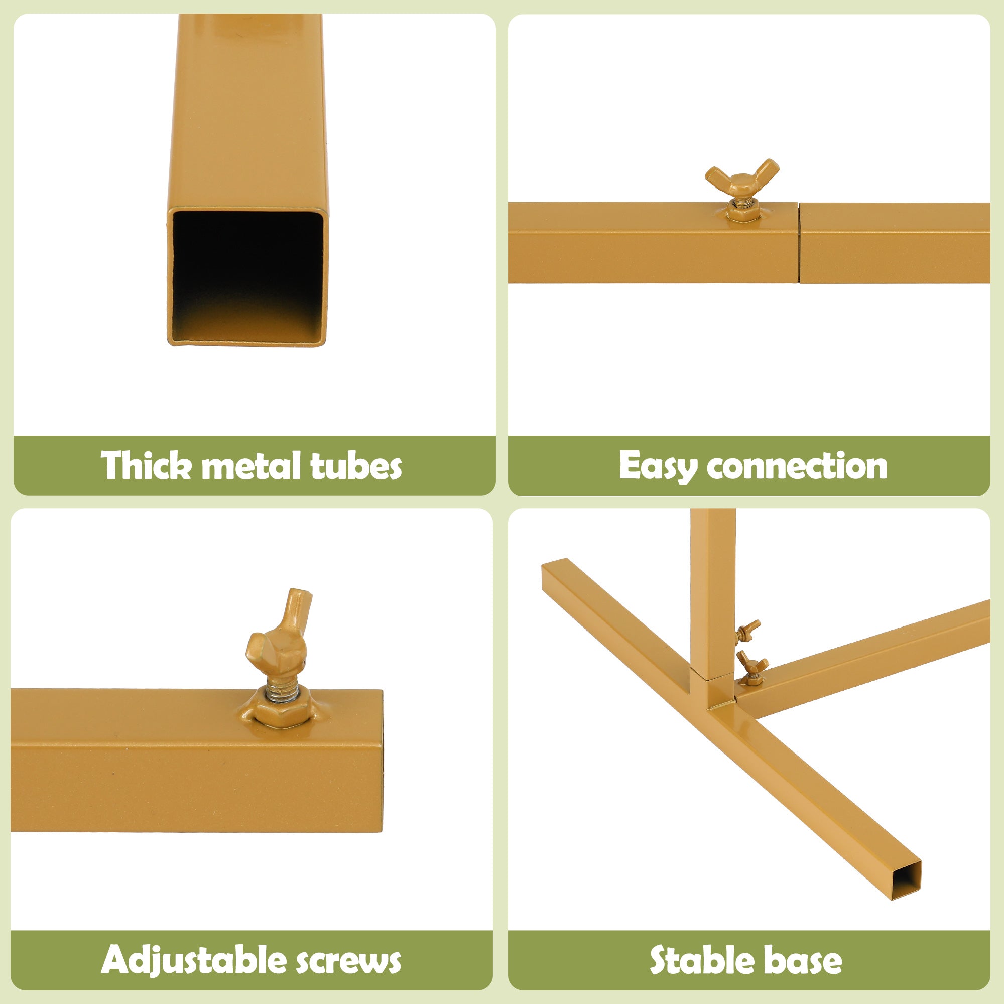 Wedding Arch Backdrop Stand Set of 3 Gold Metal Wedding Arched Frame, Easy to Assemble, Stable Balloon Arch Standfor Wedding, Baby Shower, Party Decoration-Occasions > Wedding Accessories > Other Wedding Decorations-PEROZ Accessories