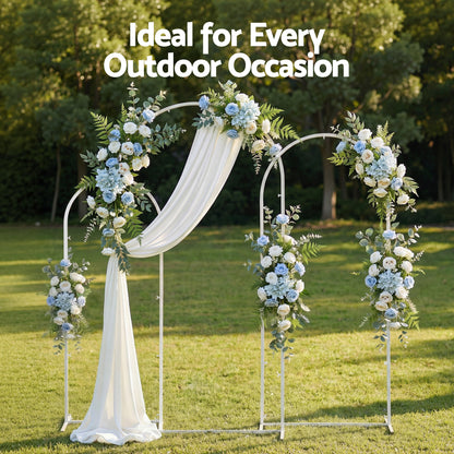 Wedding Arch Backdrop Stand Set of 3 Metal Wedding Arched Frame White, Easy to Assemble, Stable Balloon Arch Standfor Wedding, Baby Shower, Party Decoration-Occasions > Wedding Accessories > Other Wedding Decorations-PEROZ Accessories