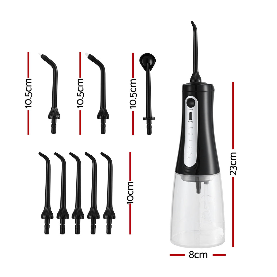 Devanti Cordless Water Flosser Dental Oral Irrigator Black-Health &amp; Beauty > Personal Care > Oral Care-PEROZ Accessories