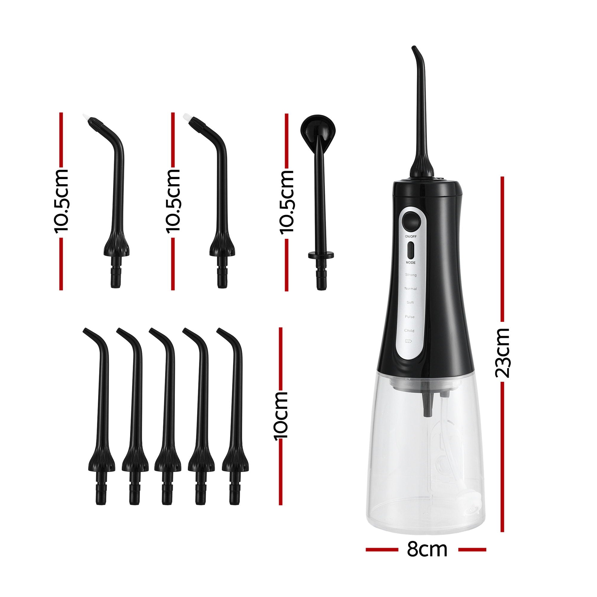 Devanti Cordless Water Flosser Dental Oral Irrigator Black-Health &amp; Beauty > Personal Care > Oral Care-PEROZ Accessories