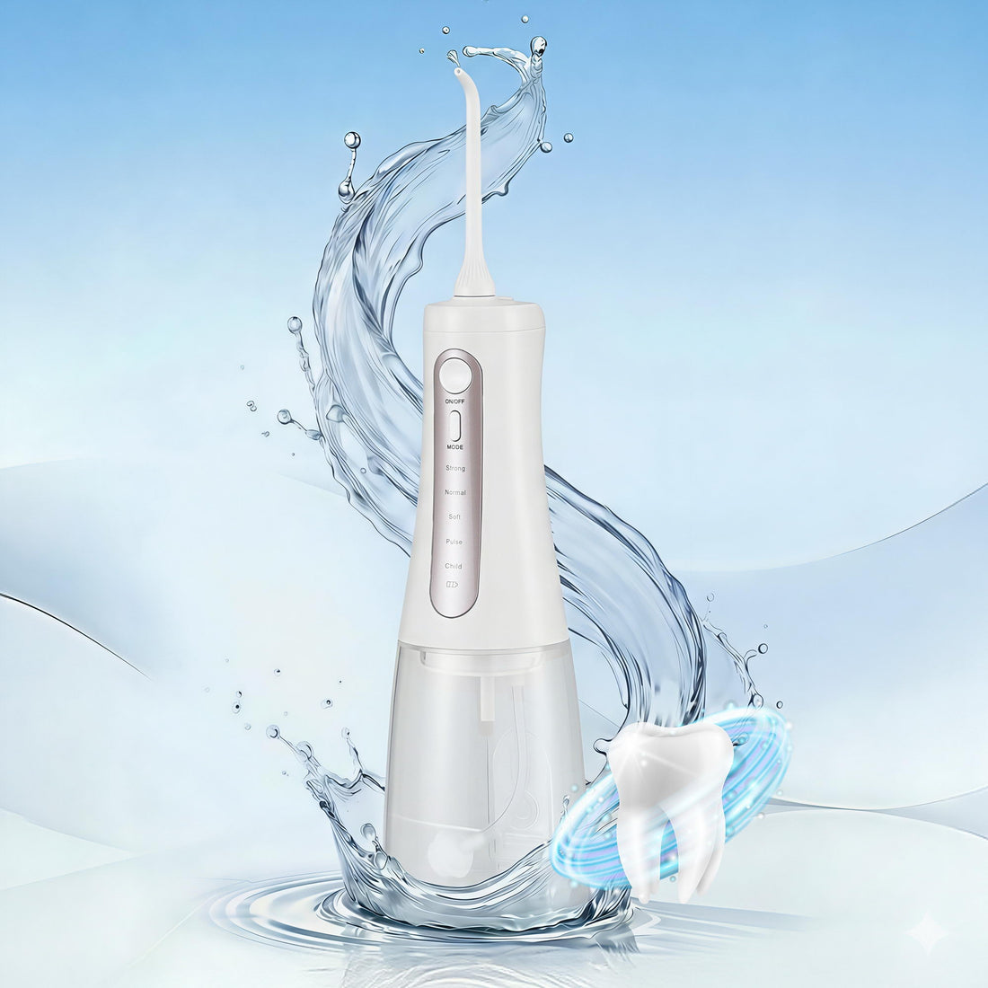 Devanti Cordless Water Flosser Dental Oral Irrigator White-Health &amp; Beauty > Personal Care > Oral Care-PEROZ Accessories