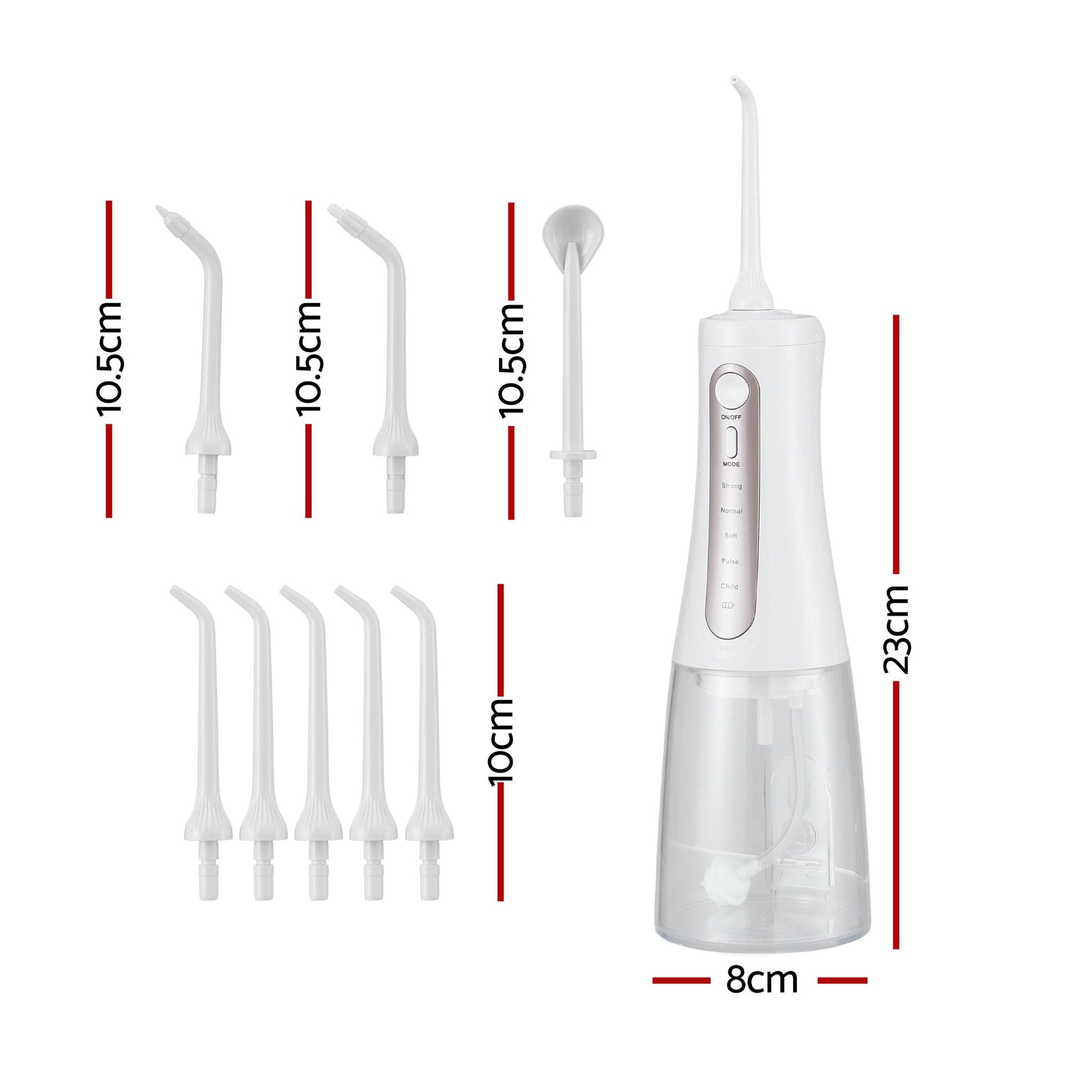 Devanti Cordless Water Flosser Dental Oral Irrigator White-Health &amp; Beauty > Personal Care > Oral Care-PEROZ Accessories