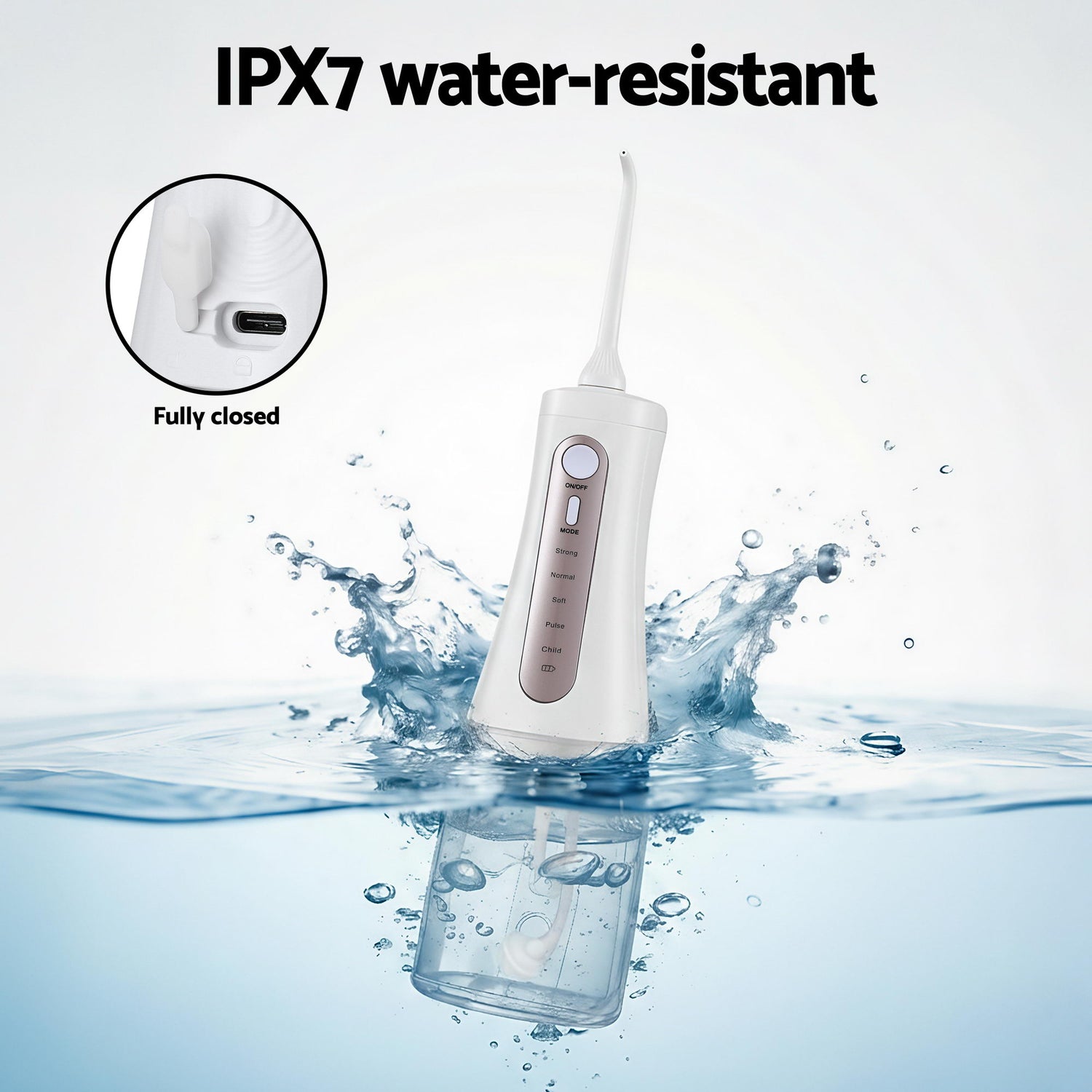 Devanti Cordless Water Flosser Dental Oral Irrigator White-Health &amp; Beauty > Personal Care > Oral Care-PEROZ Accessories