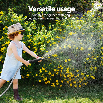 Giantz Water Hose Stainless Steel 30M with Spray Nozzle-Home &amp; Garden &gt; Garden Tools &gt; Garden Hoses-PEROZ Accessories