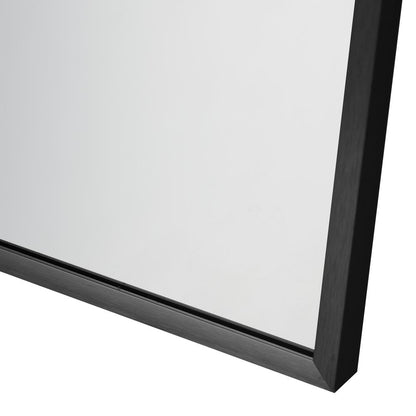 Oikiture Wall Mirrors 86x50cm Arched Black-Wall Mirrors-PEROZ Accessories