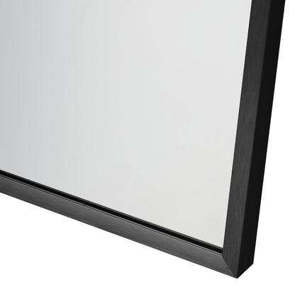 Oikiture Wall Mirrors 86x50cm Arched Black Set of 2-Wall Mirror-PEROZ Accessories