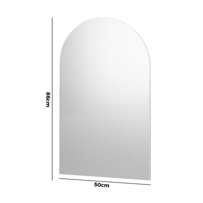 Oikiture 2X Wall Mirrors 86x50cm Arched Bathroom Frameless Mirror-Wall Mirror-PEROZ Accessories