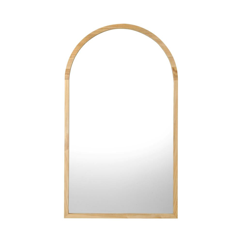 Oikiture Wall Mounted Mirror Wooden Frame Arched Vanity Mirror Home Decro 86 x 50cm-Wall Mirrors-PEROZ Accessories