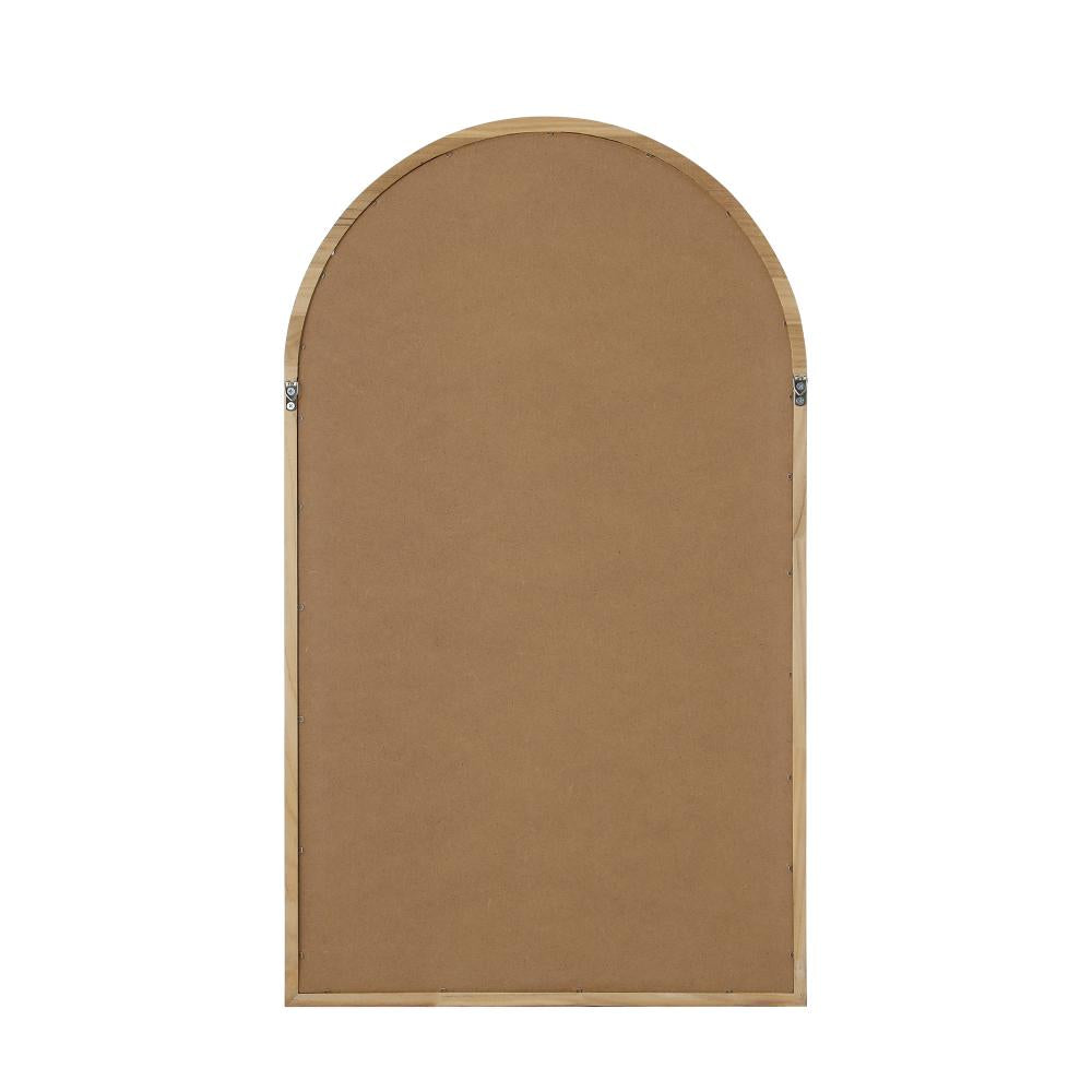 Oikiture Wall Mounted Mirror Wooden Frame Arched Vanity Mirror Home Decro 86 x 50cm-Wall Mirrors-PEROZ Accessories