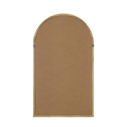 Oikiture Wall Mounted Mirror Wooden Frame Arched Vanity Mirror Home Decro 86 x 50cm-Wall Mirrors-PEROZ Accessories
