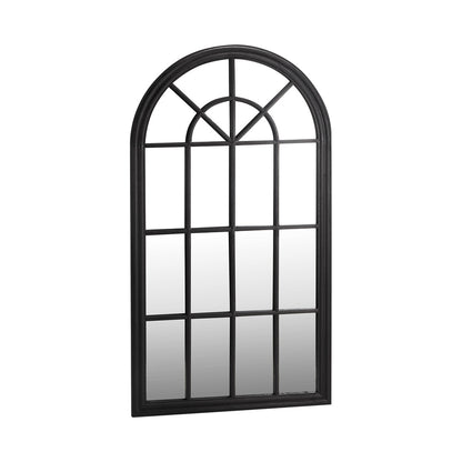 Oikiture Window Mirror Arched Wall Mirrors 130x70cm Black-Window Mirrors-PEROZ Accessories