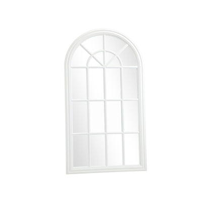 Oikiture 2PC Window Mirror Arched Wall Mirrors 76x51cm Wooden White-Window Mirror-PEROZ Accessories
