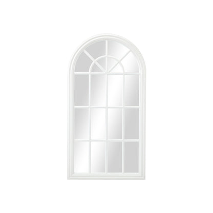 Oikiture 2PC Window Mirror Arched Wall Mirrors 76x51cm Wooden White-Window Mirror-PEROZ Accessories