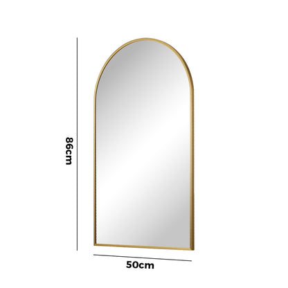 Oikiture Wall Mirrors 86x50cm Arched Gold-Wall Mirrors-PEROZ Accessories