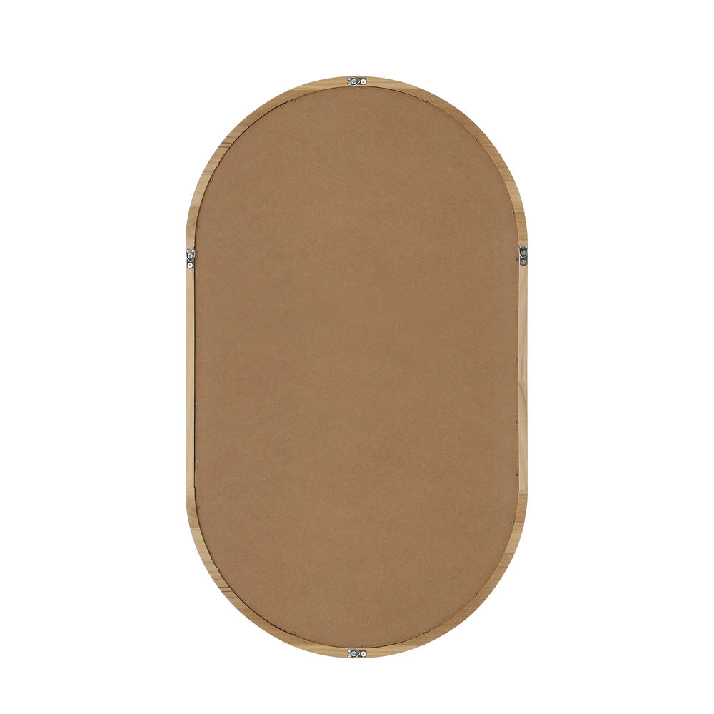 Oikiture Wall Mirror Oval Wooden 84x50cm-Wall Mirror-PEROZ Accessories