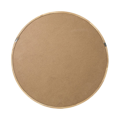 Oikiture Round Wall Mounted Mirror with Wood Frame 50cm-Wall Mirror-PEROZ Accessories