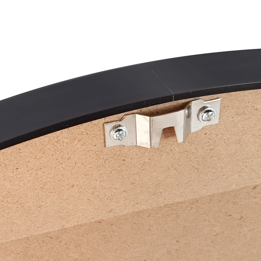 Oikiture Wall Mirror Round Black 80cm-Wall Mirror-PEROZ Accessories