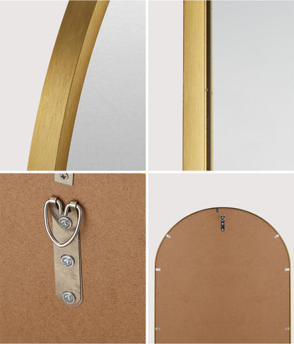 Oikiture Wall Mirrors Oval Gold 76x31cm-Wall Mirrors-PEROZ Accessories