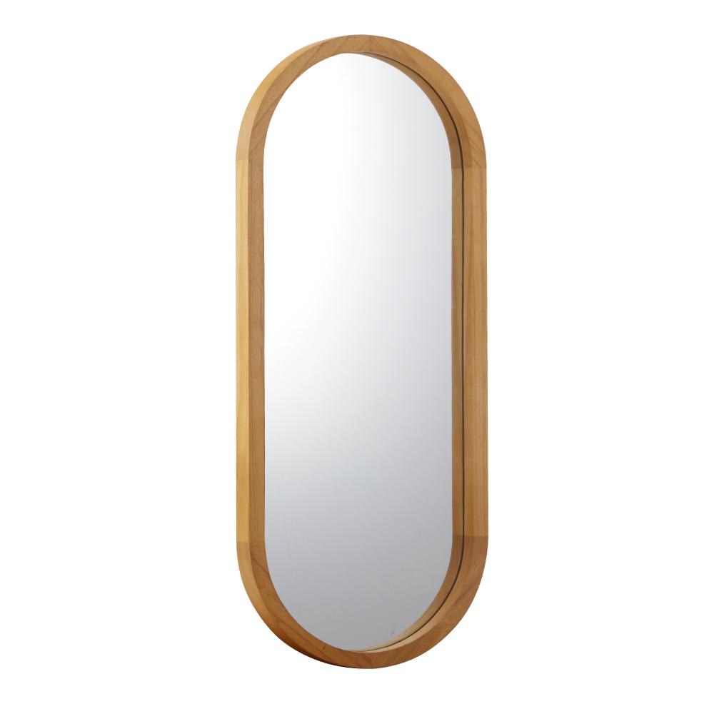 Oikiture Wall Mirrors Oval Wooden 76x31cm-Wall Mirrors-PEROZ Accessories