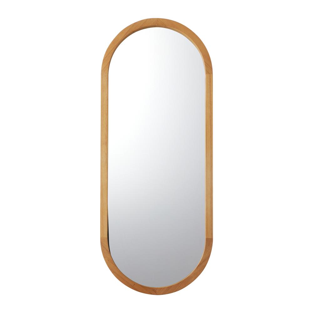 Oikiture Wall Mirrors Oval Wooden 76x31cm-Wall Mirrors-PEROZ Accessories