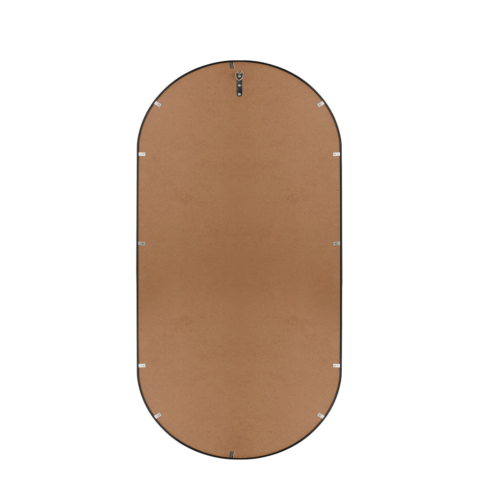 Oikiture Wall Mirrors Oval Mirror Black 84x50cm Set of 2-Wall Mirror-PEROZ Accessories