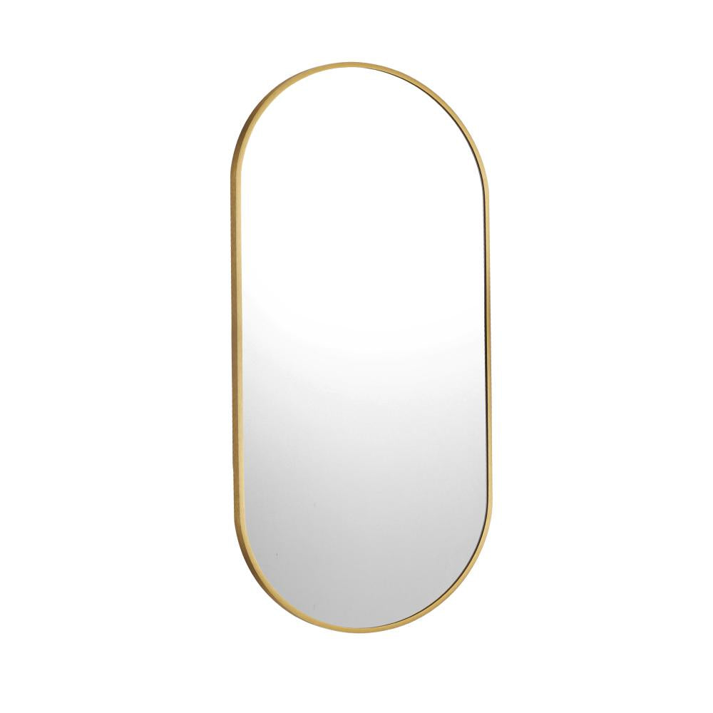 Oikiture Wall Mirrors Oval Gold 84x50cm-Wall Mirrors-PEROZ Accessories