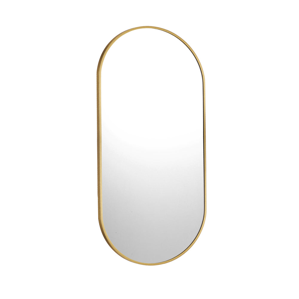 Oikiture Wall Mirrors Oval Gold 84x50cm-Wall Mirrors-PEROZ Accessories