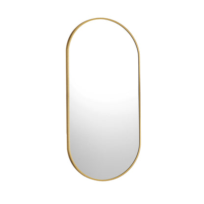 Oikiture Wall Mirrors Oval Gold 84x50cm-Wall Mirrors-PEROZ Accessories