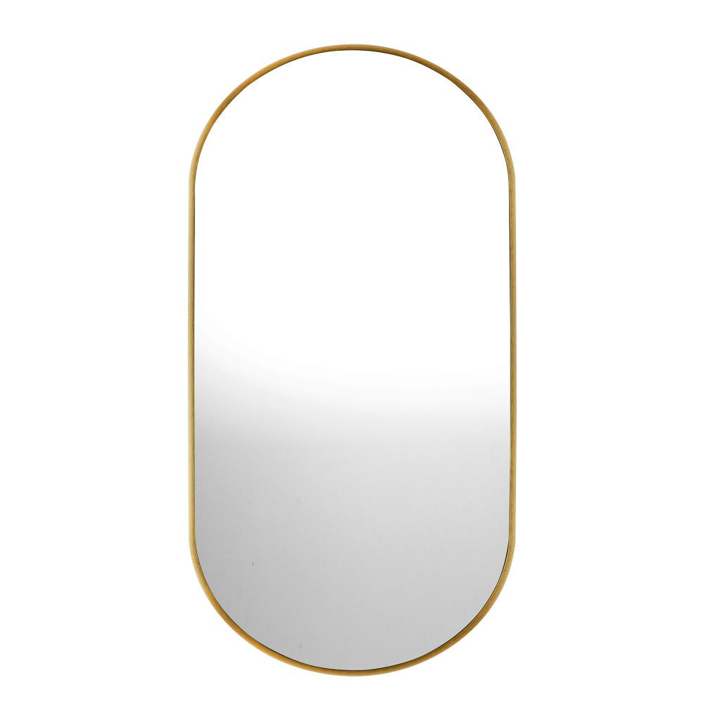 Oikiture Wall Mirrors Oval Gold 84x50cm-Wall Mirrors-PEROZ Accessories