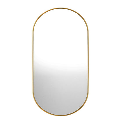 Oikiture Wall Mirrors Oval Gold 84x50cm-Wall Mirrors-PEROZ Accessories