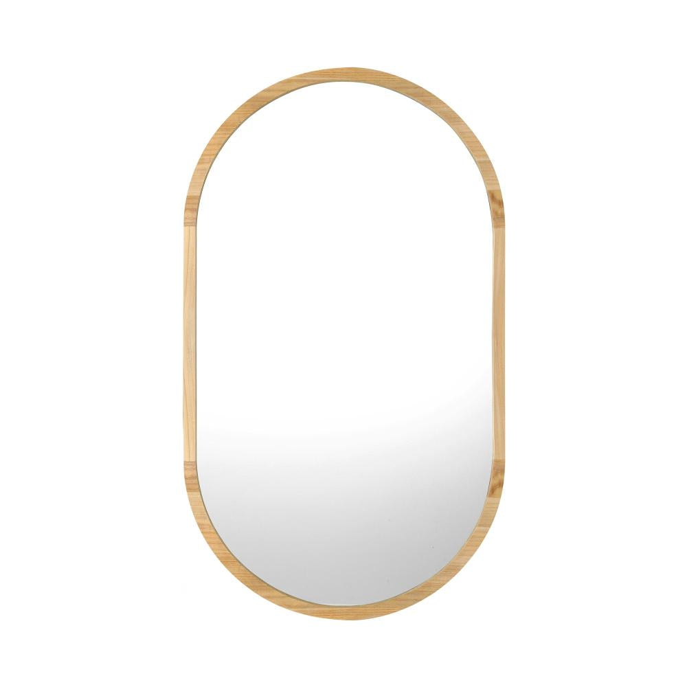Oikiture Wall Mirrors Oval Wooden 84x50cm-Wall Mirrors-PEROZ Accessories