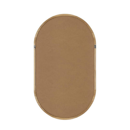 Oikiture Wall Mirrors Oval Wooden 84x50cm-Wall Mirrors-PEROZ Accessories