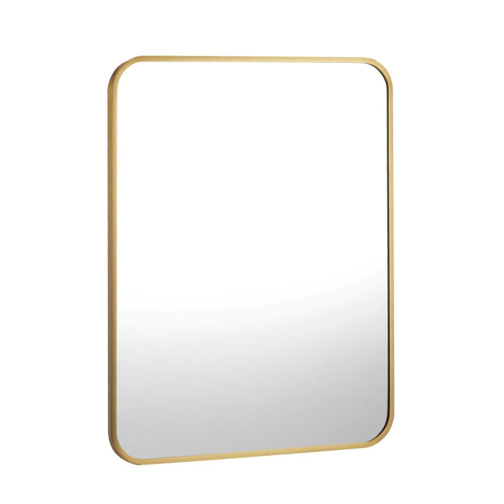 Oikiture Wall Mirrors Gold Metal Frame 65x50cm Rectangle-Wall Mirrors-PEROZ Accessories