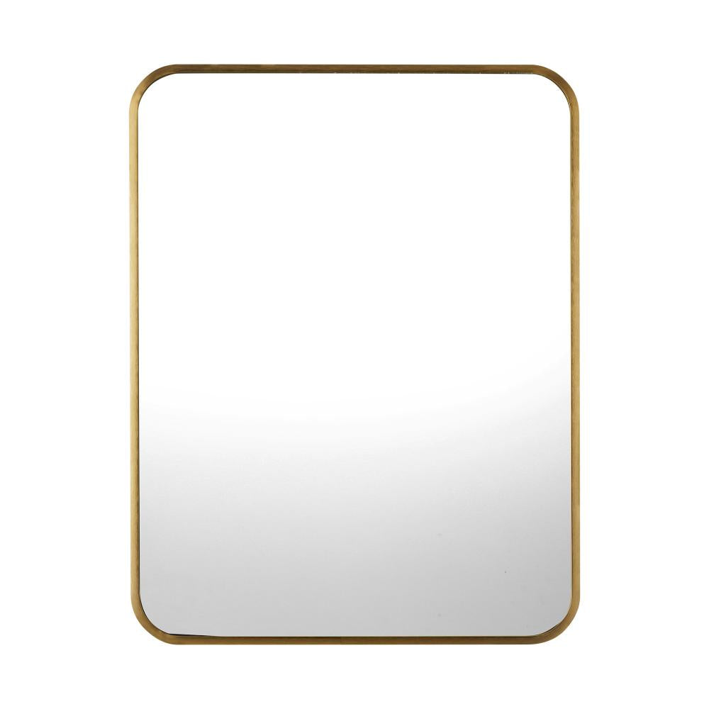 Oikiture Wall Mirrors Gold Metal Frame 65x50cm Rectangle-Wall Mirrors-PEROZ Accessories
