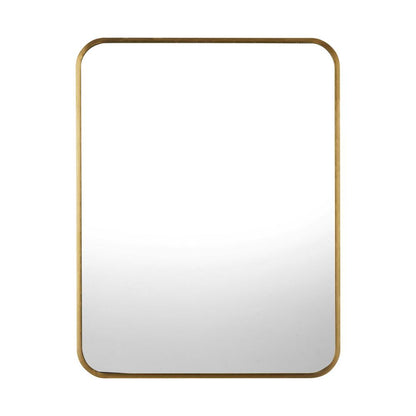 Oikiture Wall Mirrors Gold Metal Frame 65x50cm Rectangle-Wall Mirrors-PEROZ Accessories