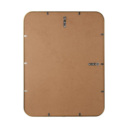 Oikiture Wall Mirrors Gold Metal Frame 65x50cm Rectangle-Wall Mirrors-PEROZ Accessories